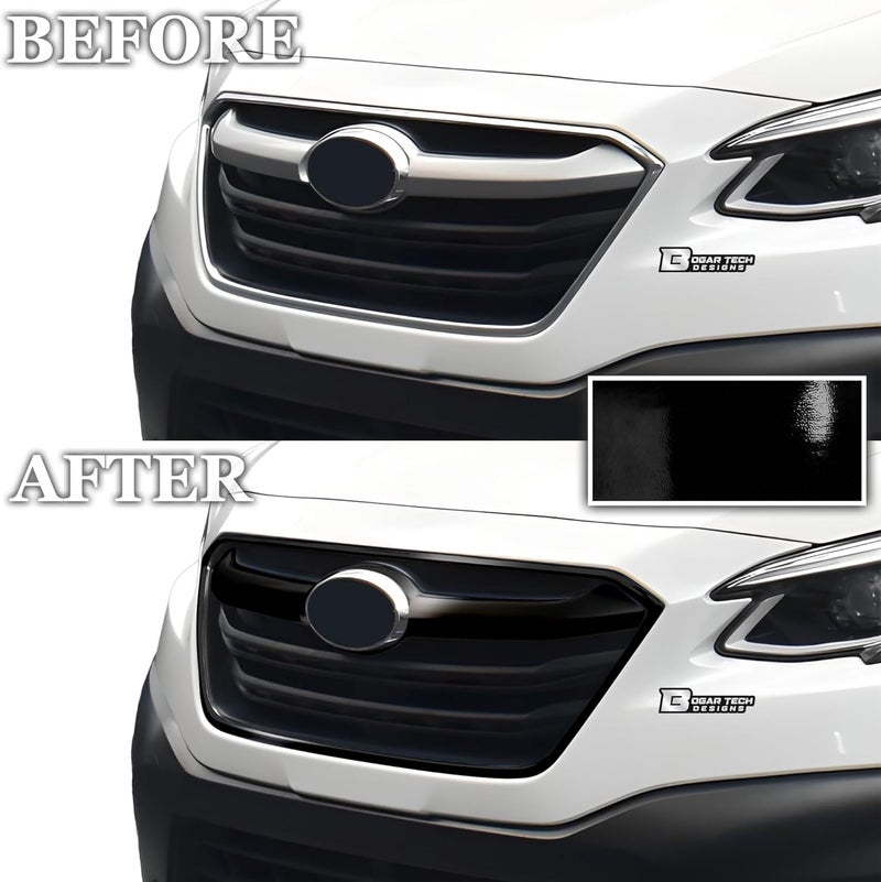 BOGAR TECH DESIGNS Front Chrome Delete Overlay Film Compatible with Subaru Outback 2020-2022, Gloss Black - Image 3